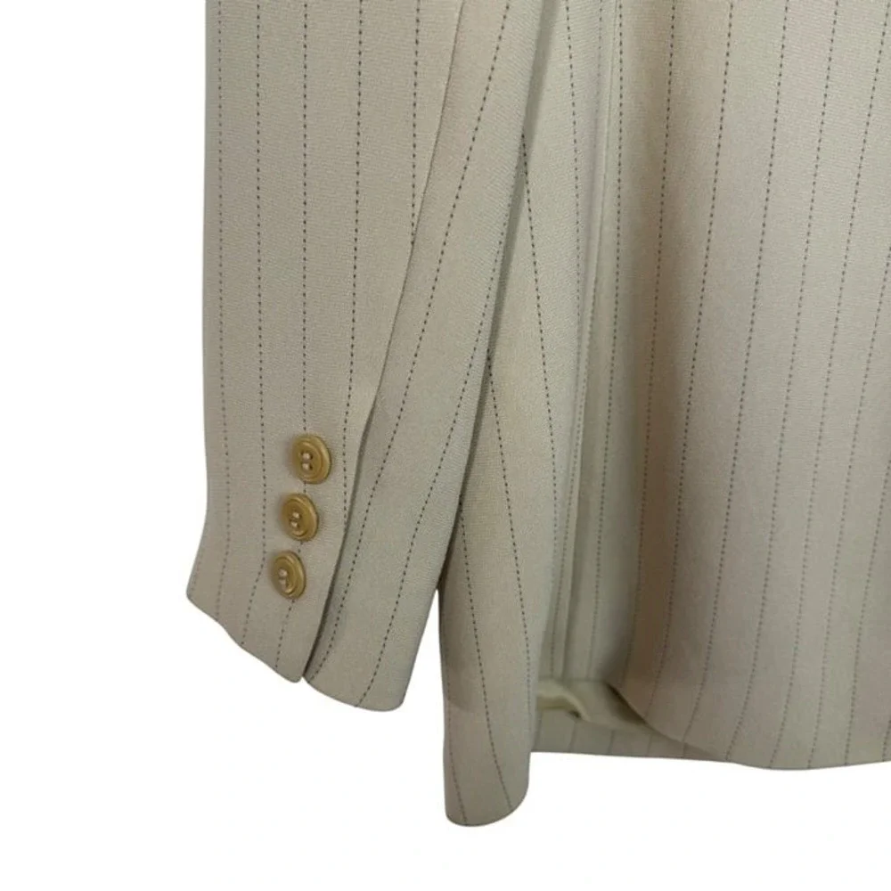 Vintage Beige Petite Sophisticate Collectibles Women's Size 6‎ Blazer Pinstripe